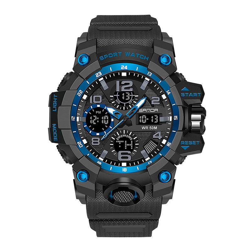 Men's Dual-Display Sport Stopwatch Watch
