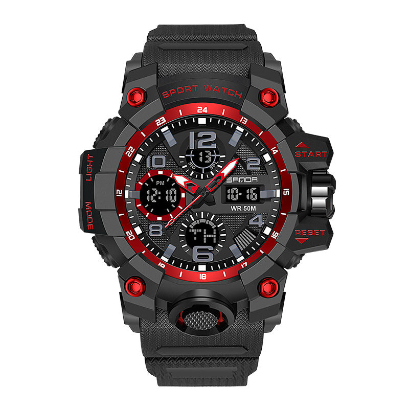 Men's Dual-Display Sport Stopwatch Watch