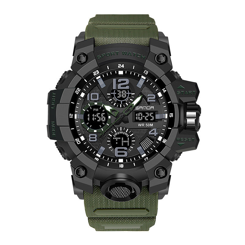 Men's Dual-Display Sport Stopwatch Watch