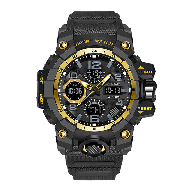 Men's Dual-Display Sport Stopwatch Watch