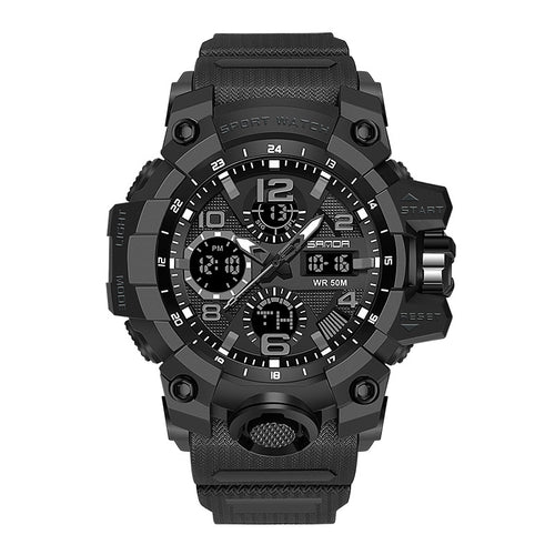 Men's Dual-Display Sport Stopwatch Watch