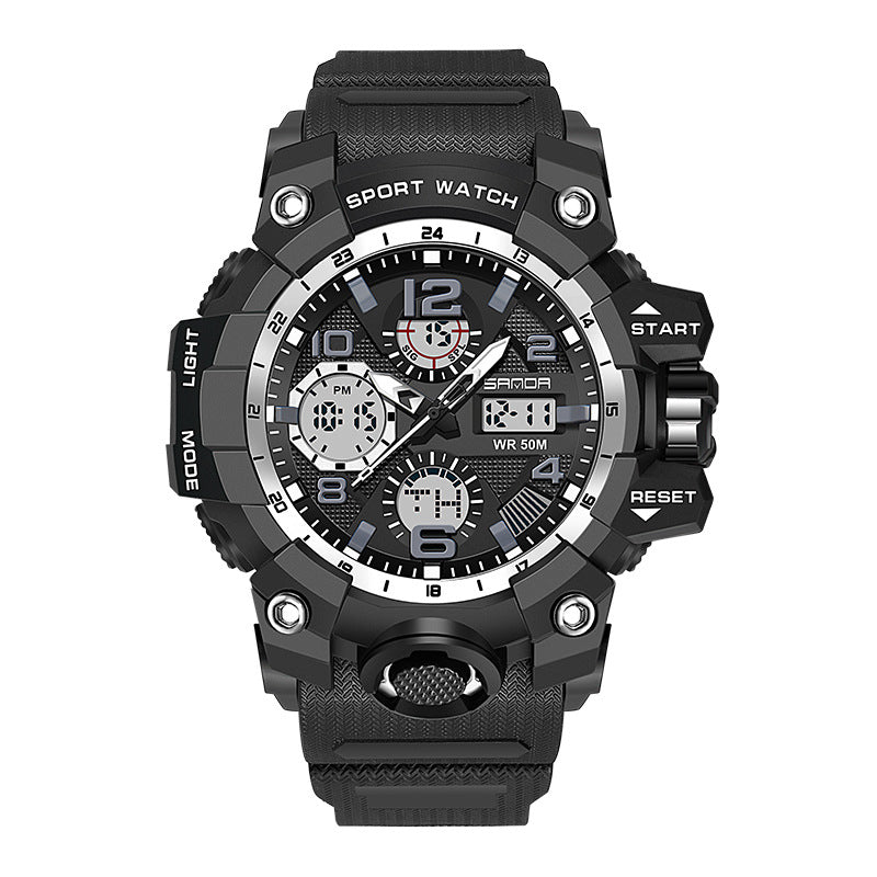 Men's Dual-Display Sport Stopwatch Watch