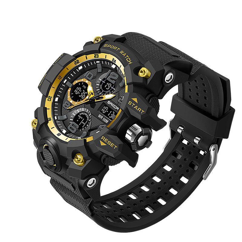 Men's Dual-Display Sport Stopwatch Watch
