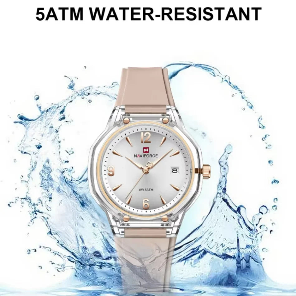 NAVIFORCE Women's 5ATM Night Glow Silicone Watch