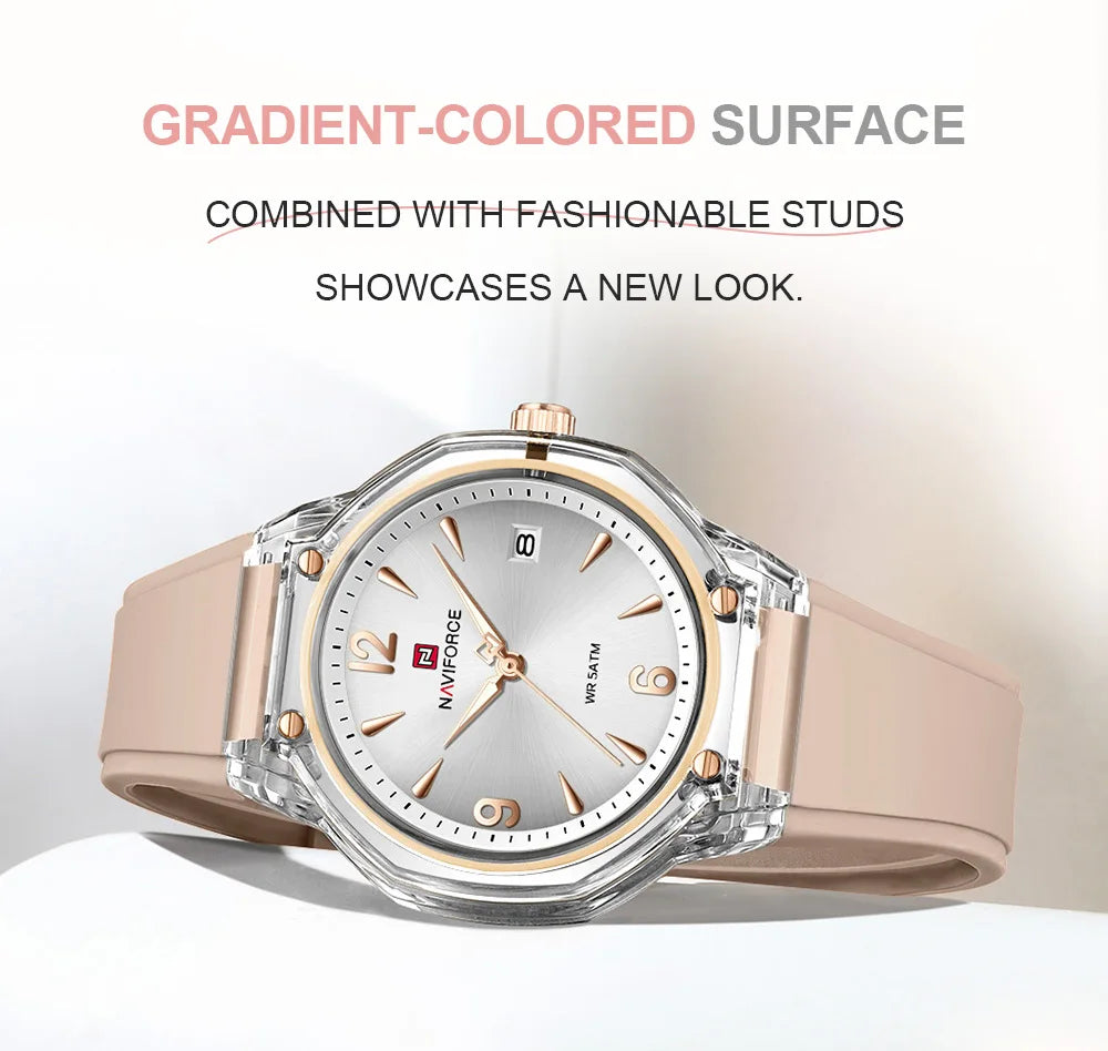 NAVIFORCE Women's 5ATM Night Glow Silicone Watch