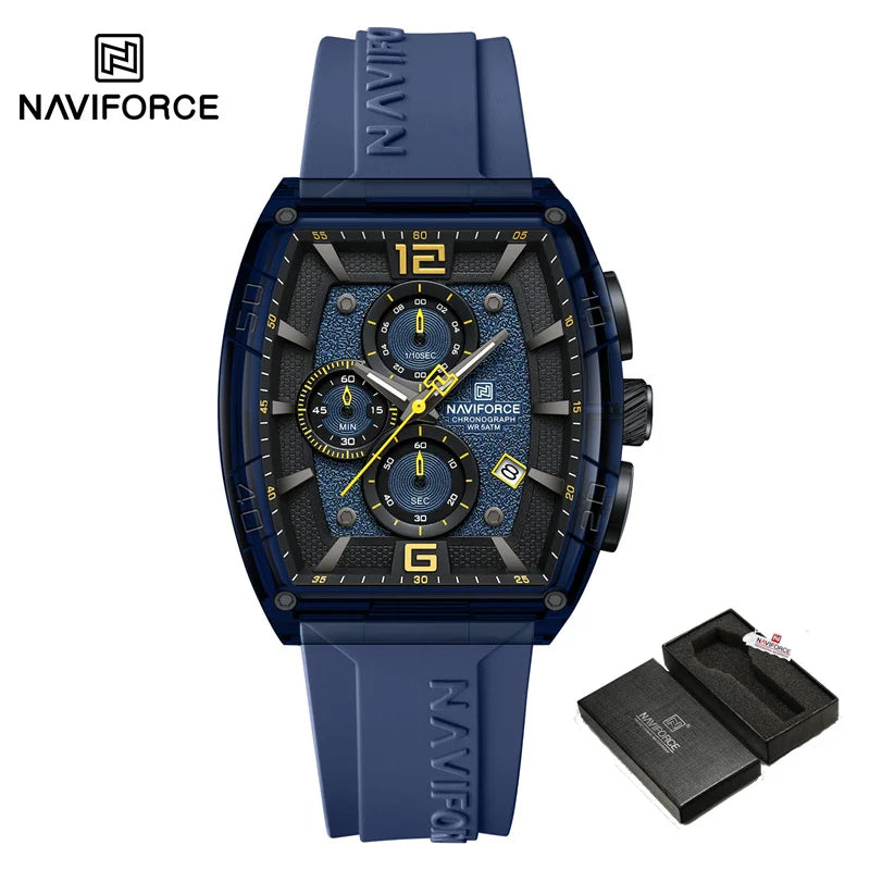 NAVIFORCE Men's Waterproof Date Watch – Silicone Strap