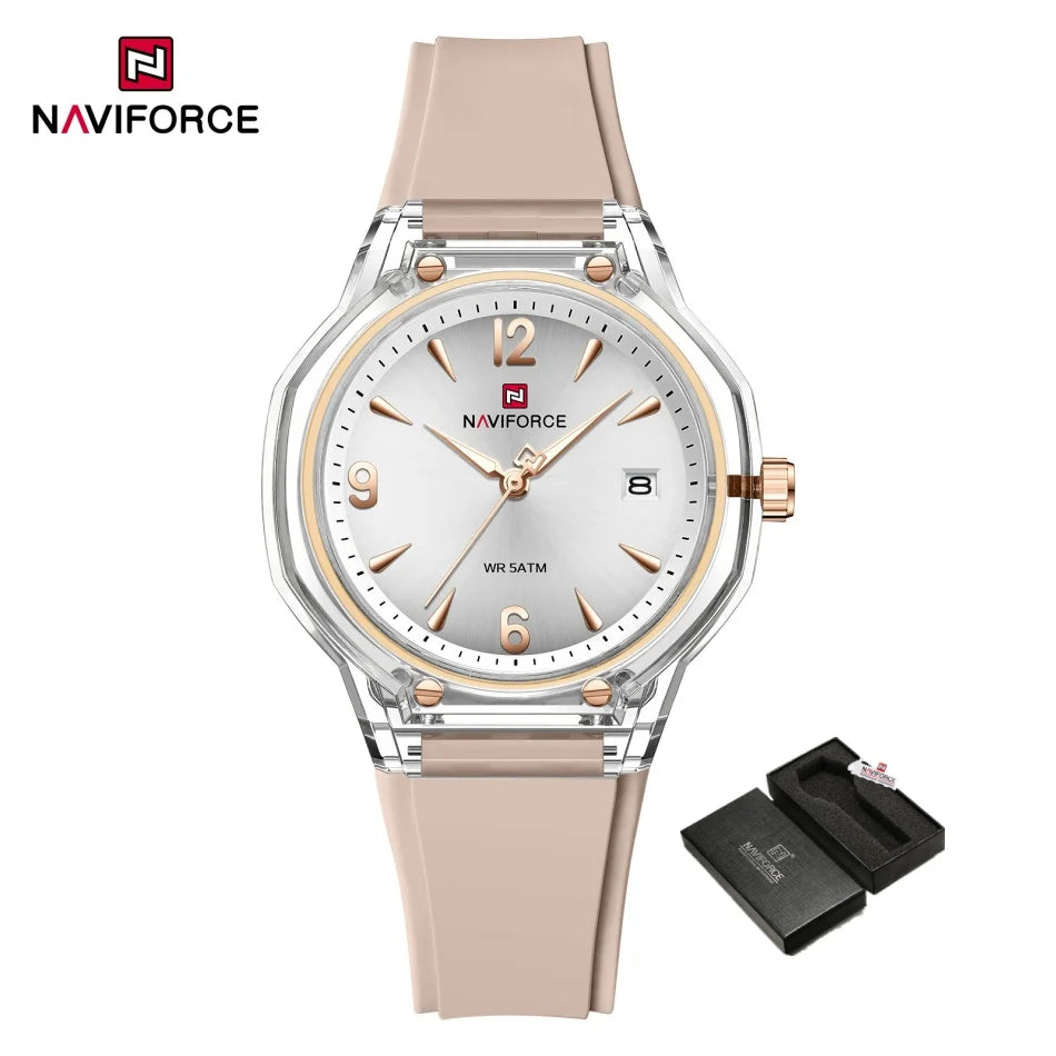 NAVIFORCE Women's 5ATM Night Glow Silicone Watch