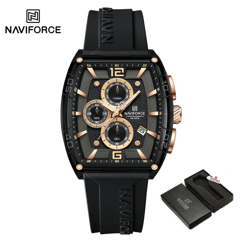 NAVIFORCE Men's Waterproof Date Watch – Silicone Strap