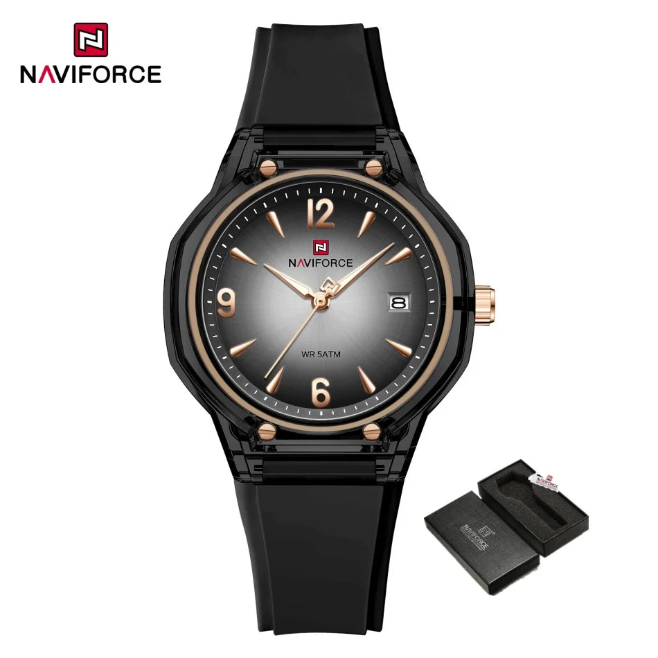 NAVIFORCE Women's 5ATM Night Glow Silicone Watch