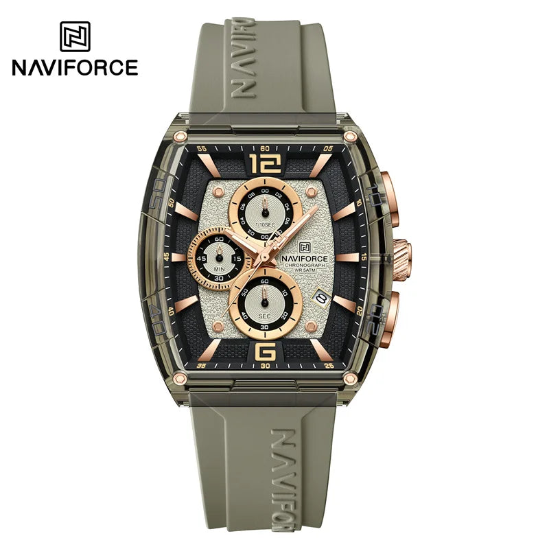 NAVIFORCE Men's Waterproof Date Watch – Silicone Strap