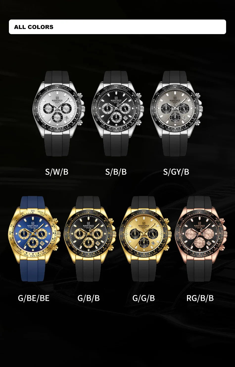 NAVIFORCE Men's Sport Chronograph Watch