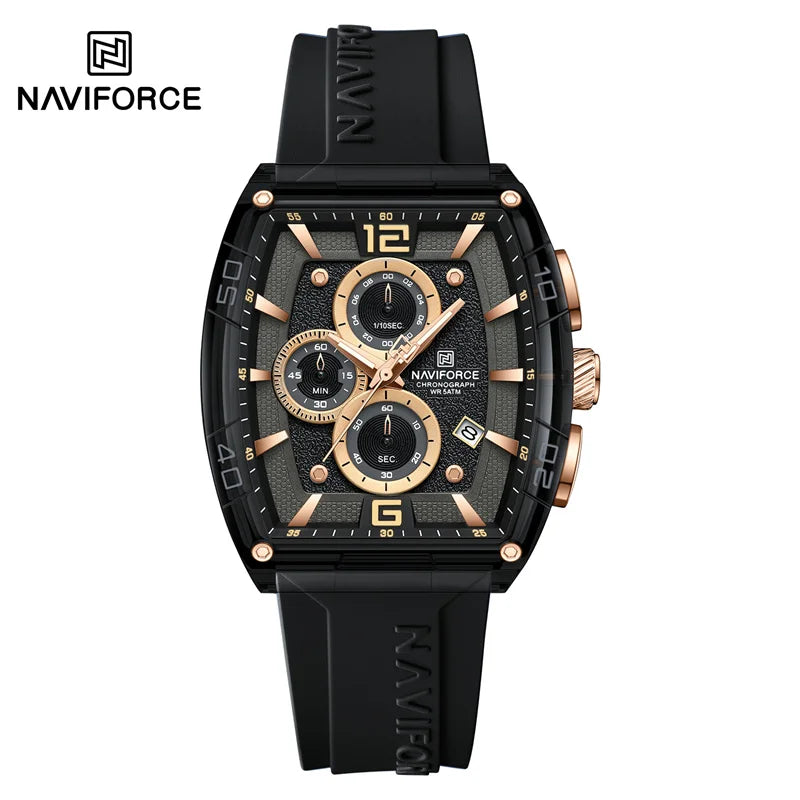 NAVIFORCE Men's Waterproof Date Watch – Silicone Strap
