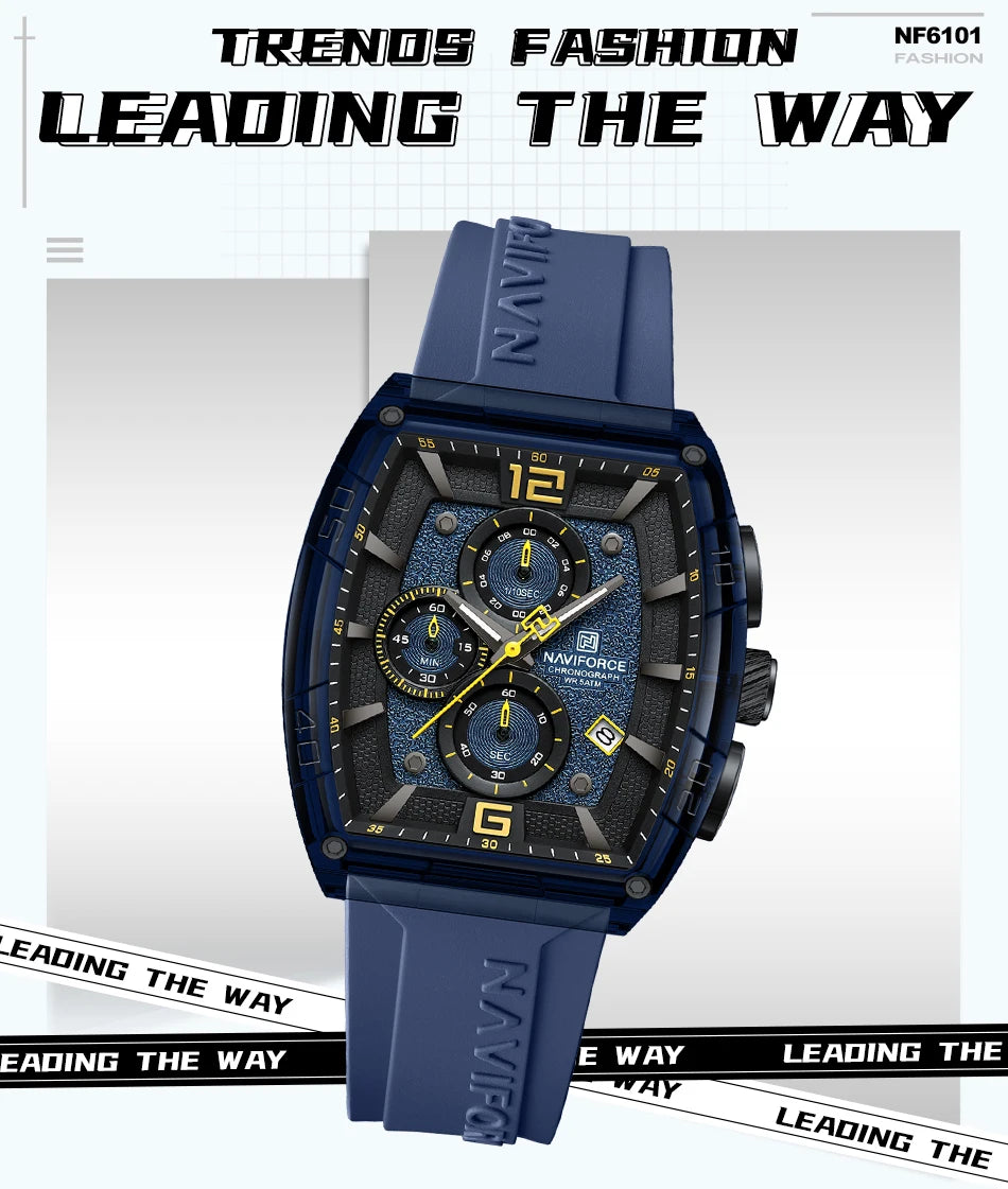 NAVIFORCE Men's Waterproof Date Watch – Silicone Strap
