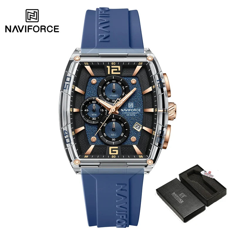 NAVIFORCE Men's Waterproof Date Watch – Silicone Strap