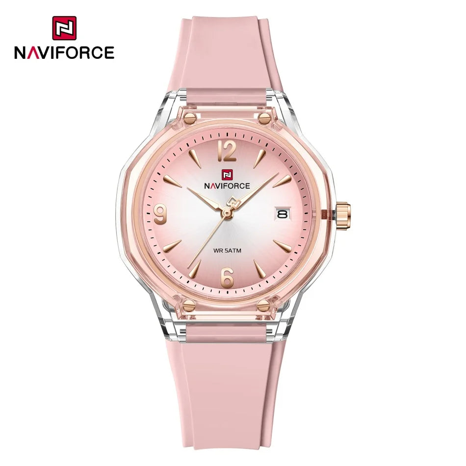 NAVIFORCE Women's 5ATM Night Glow Silicone Watch