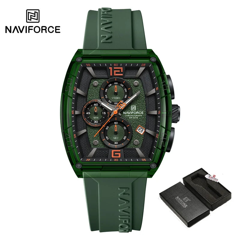 NAVIFORCE Men's Waterproof Date Watch – Silicone Strap