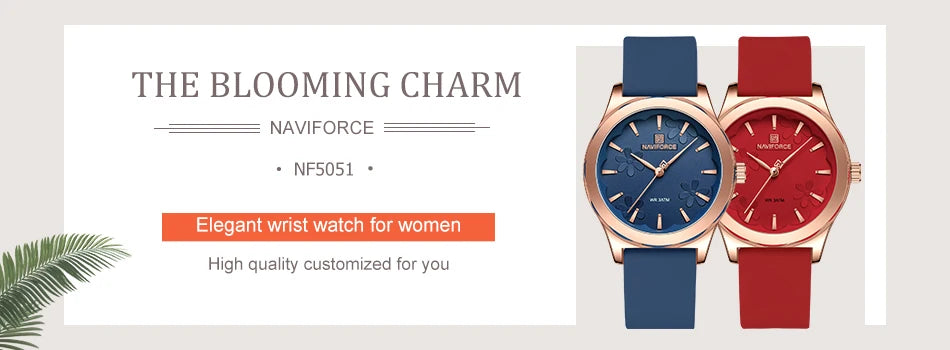 NAVIFORCE Women's 5ATM Night Glow Silicone Watch