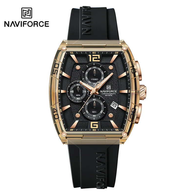 NAVIFORCE Men's Waterproof Date Watch – Silicone Strap