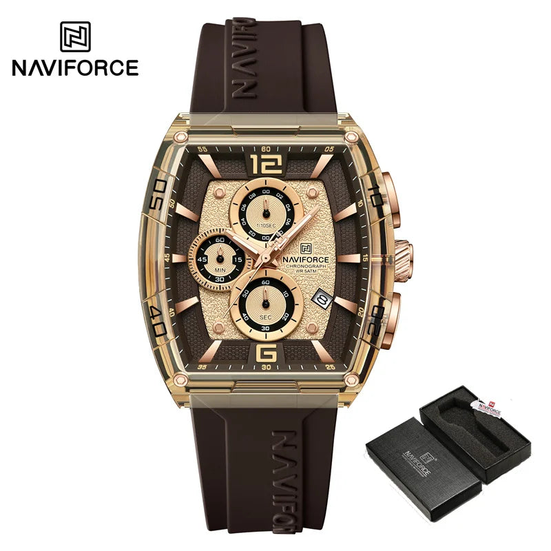 NAVIFORCE Men's Waterproof Date Watch – Silicone Strap