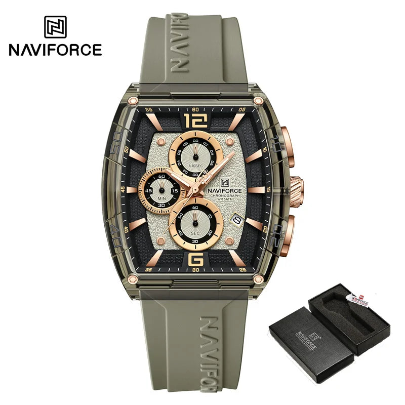 NAVIFORCE Men's Waterproof Date Watch – Silicone Strap