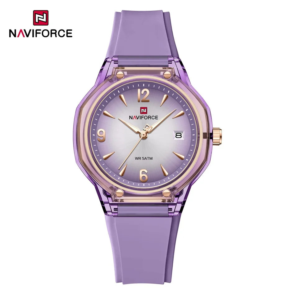 NAVIFORCE Women's 5ATM Night Glow Silicone Watch