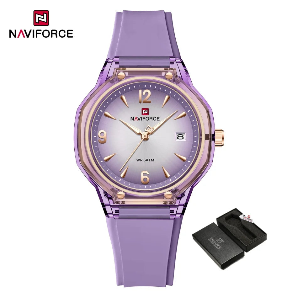 NAVIFORCE Women's 5ATM Night Glow Silicone Watch