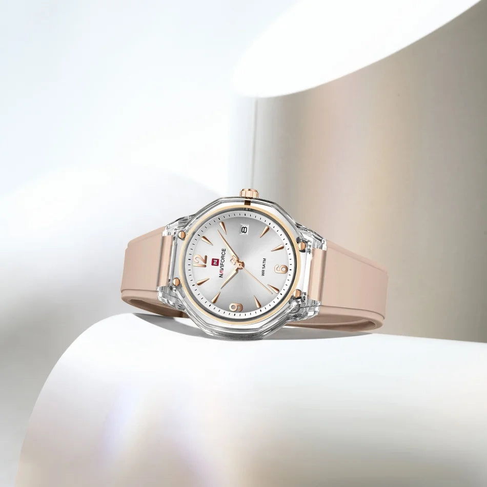 NAVIFORCE Women's 5ATM Night Glow Silicone Watch
