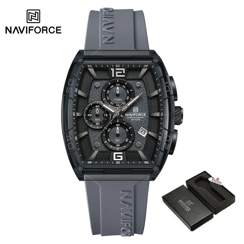 NAVIFORCE Men's Waterproof Date Watch – Silicone Strap