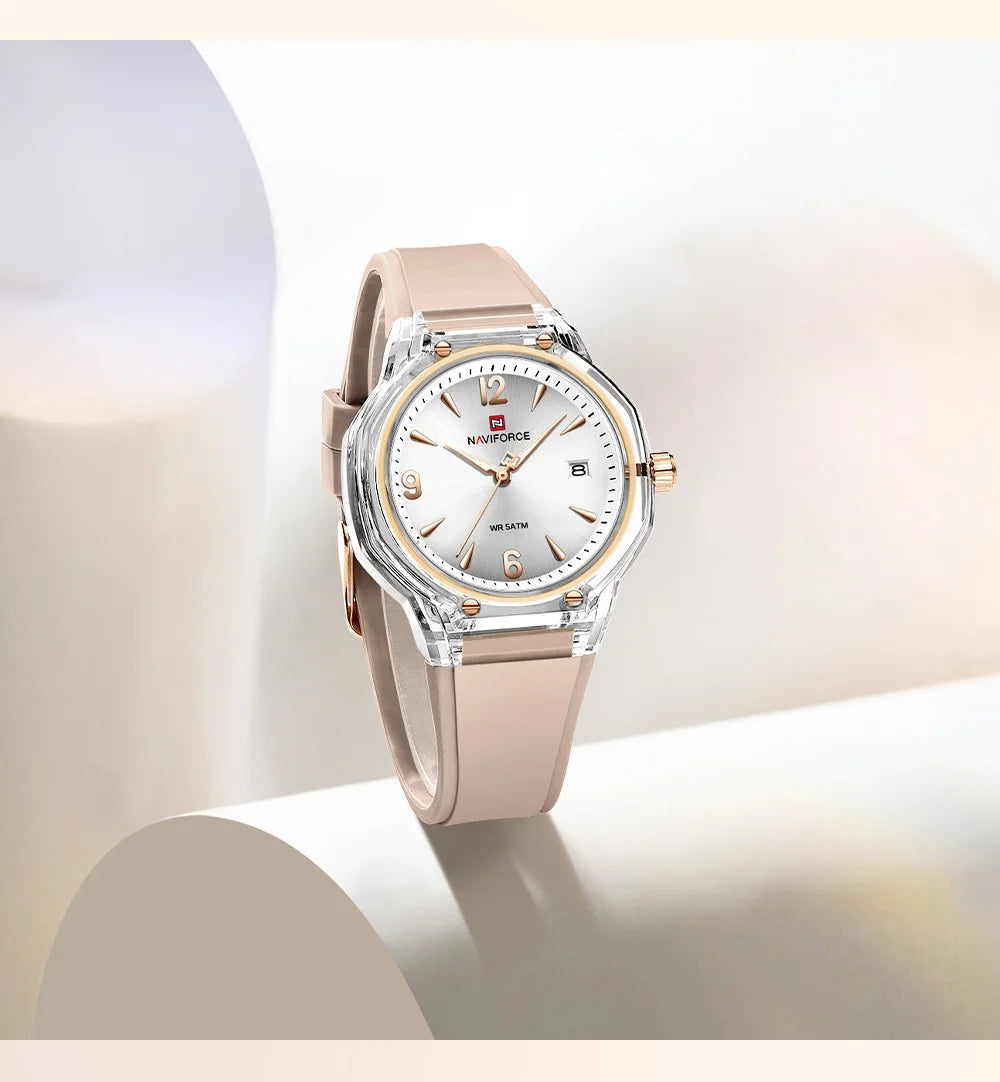 NAVIFORCE Women's 5ATM Night Glow Silicone Watch