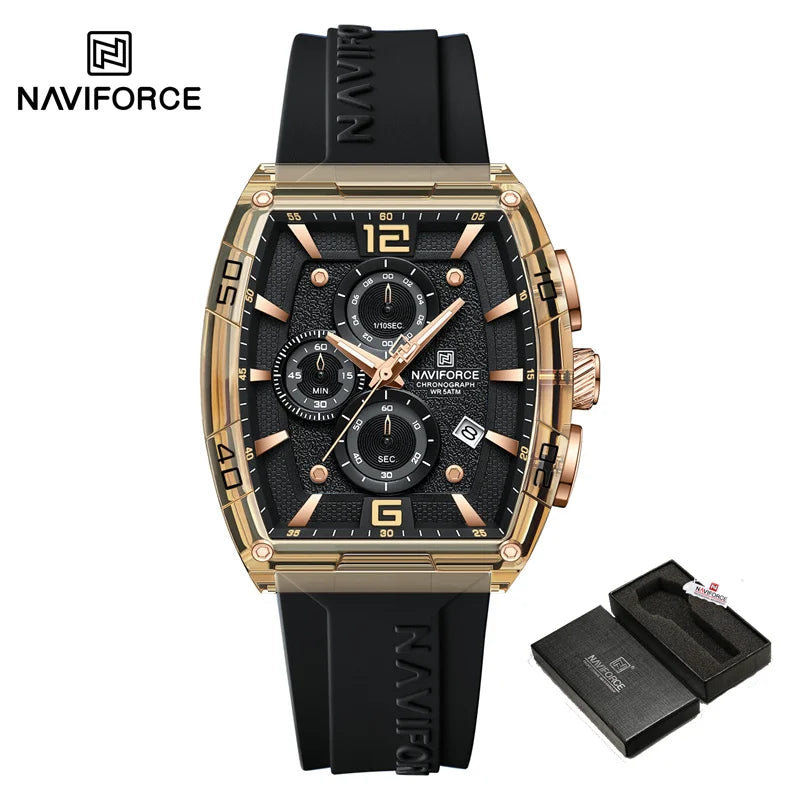 NAVIFORCE Men's Waterproof Date Watch – Silicone Strap