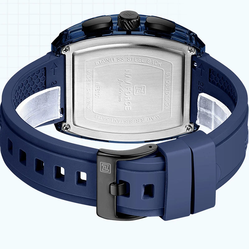 NAVIFORCE Men's Waterproof Date Watch – Silicone Strap